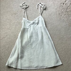 White Gingham Sundress with Tie Straps